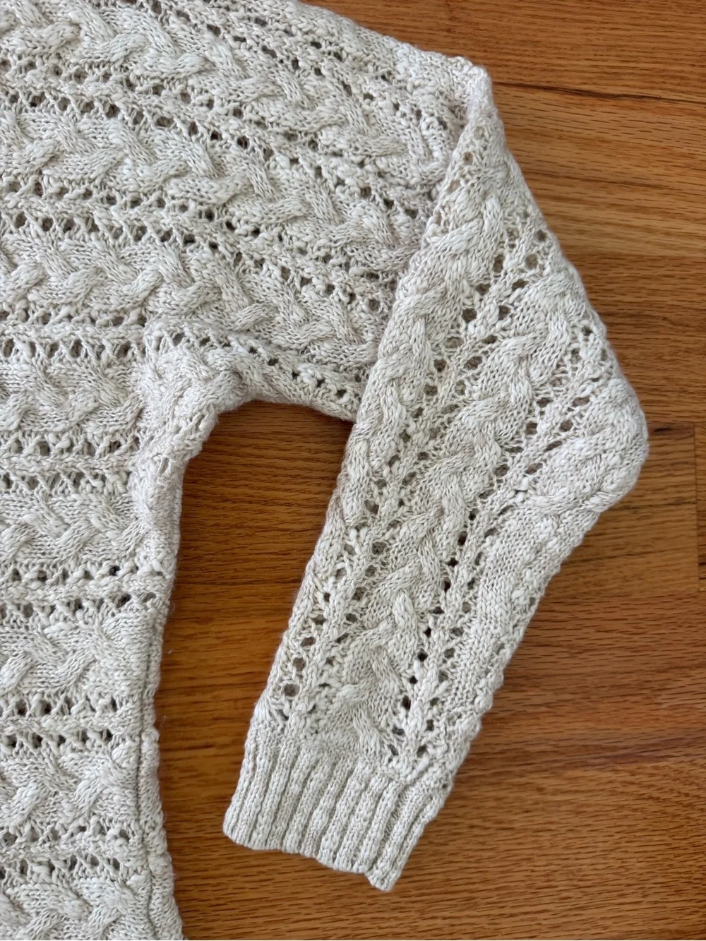 INC Interational Concepts Open Knit Sweater Women's Size Small Ivory NEW